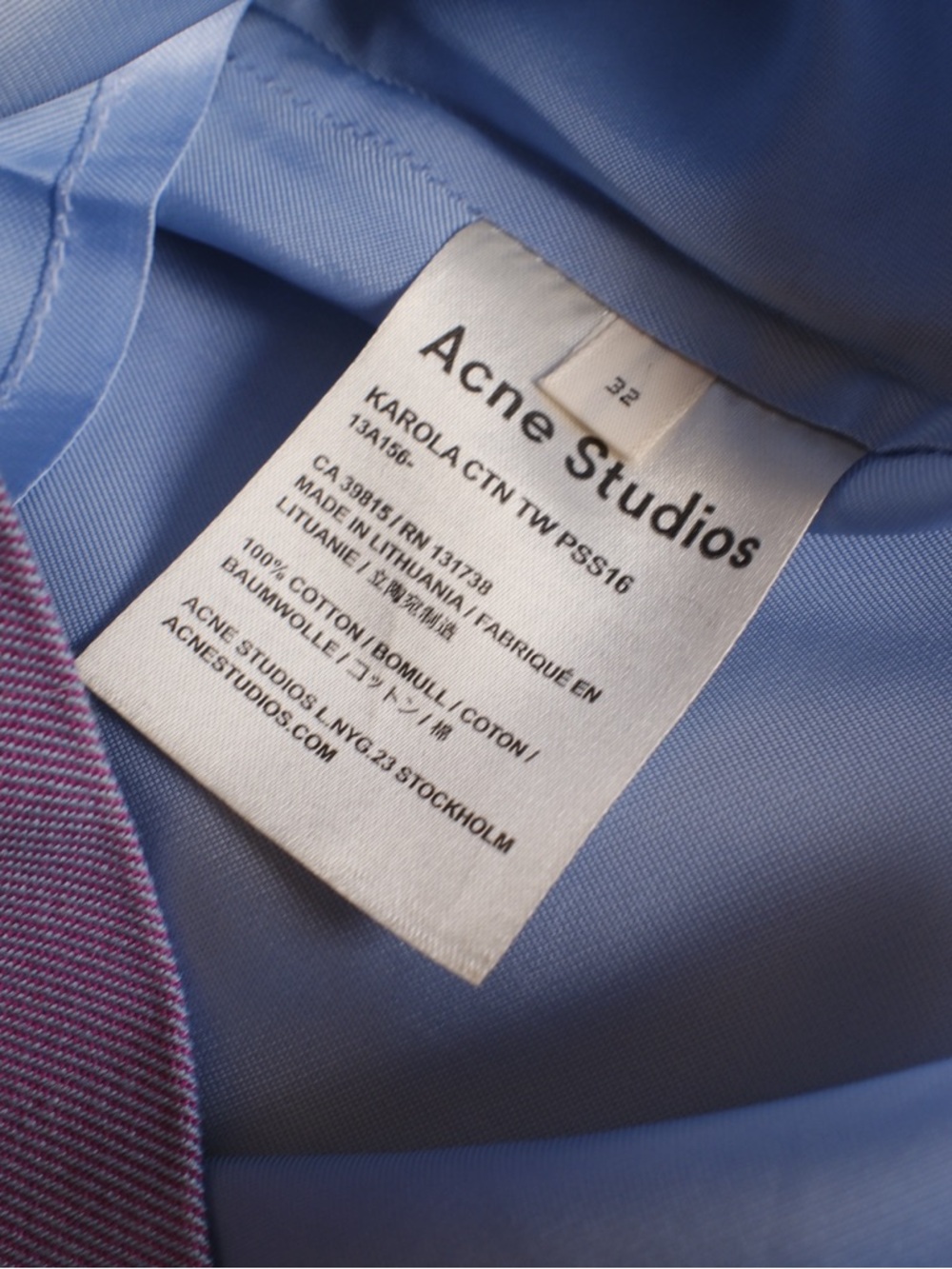 Acne Studios Karola Light Reactive Purple Cotton Twill Mini Skirt Size 32 - Picture 10 of 11